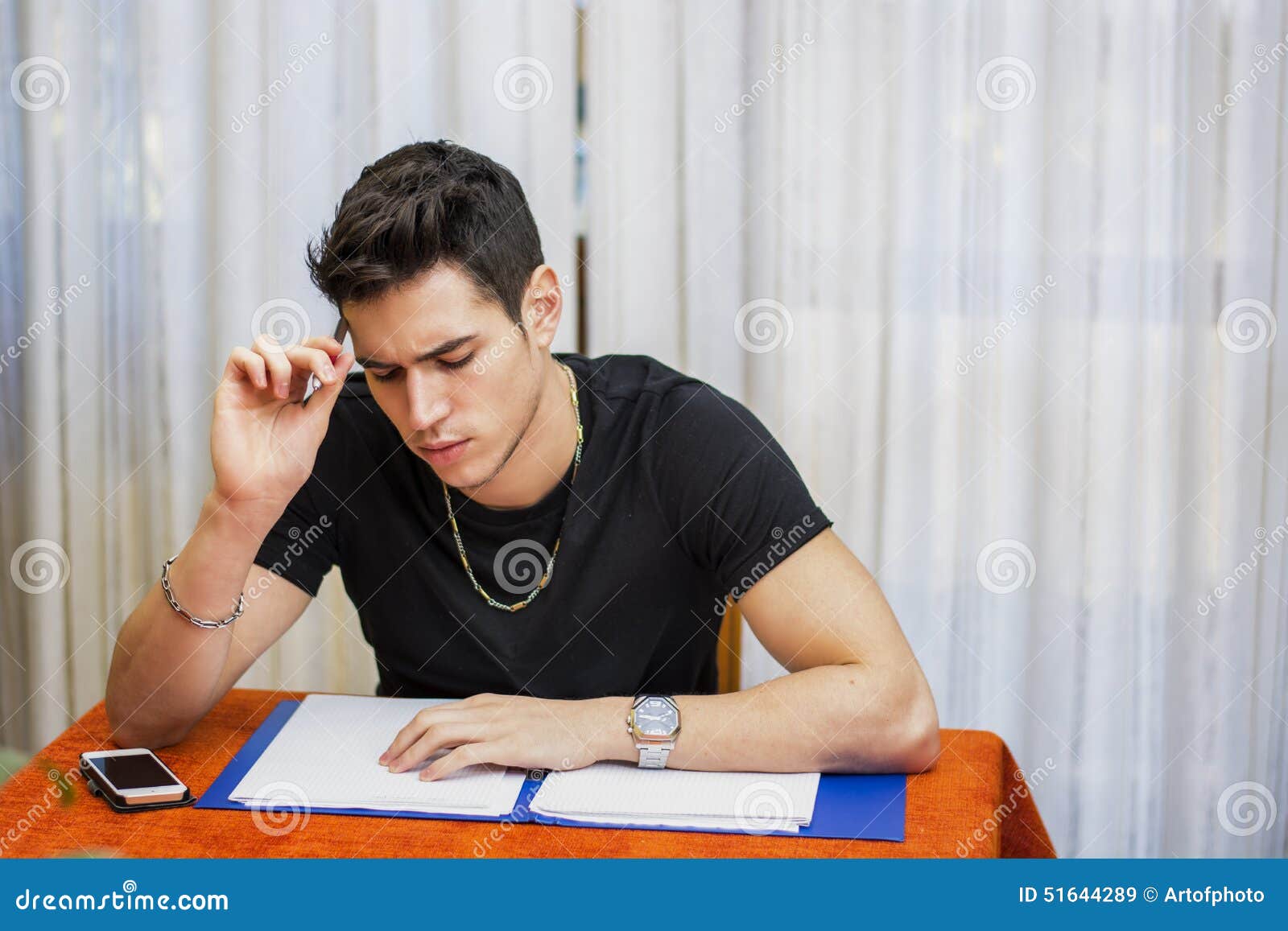 man doing homework