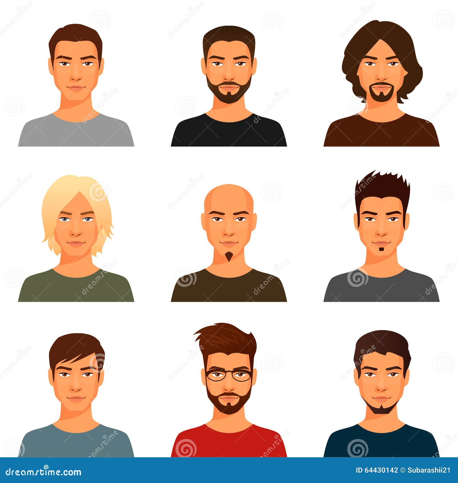 Handsome Young Man with Various Hair Style Stock Vector - Illustration of shirt, style: 64430142 Handsome Young Man with Various Hair Style Stock Vector - Illustration of shirt, style: 64430142