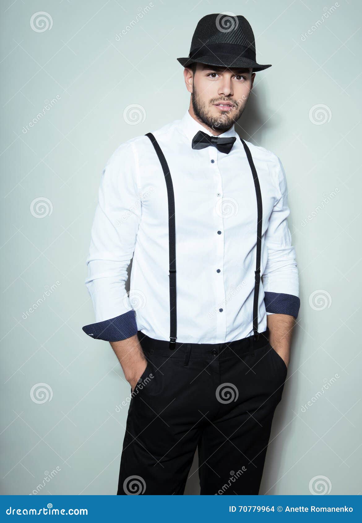 Handsome Young Man Wearing Hat Stock Photo - Image of model ...