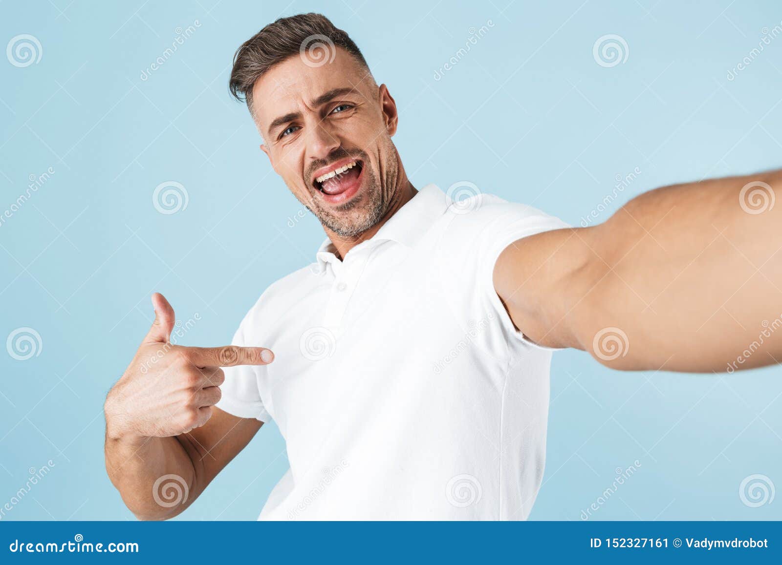 Handsome Young Man Wearing White T-shirt Standing Stock Image - Image ...