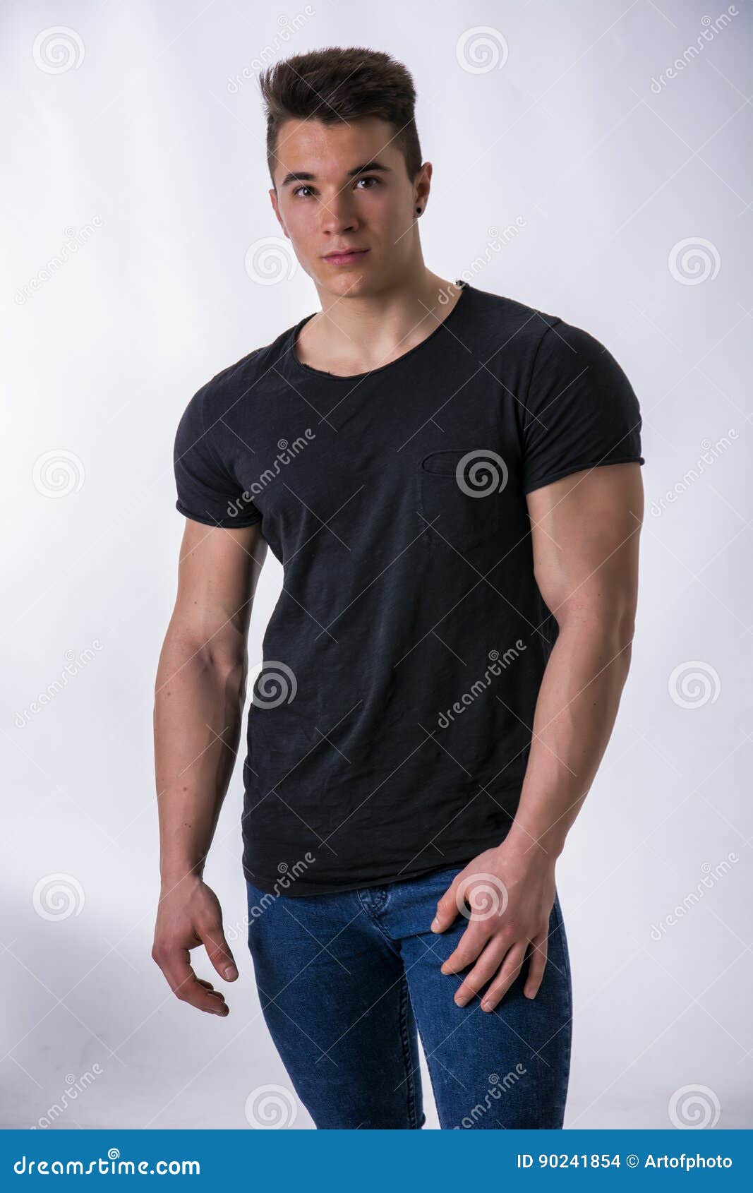 Handsome Young Muscular Man Looking at Camera Stock Photo - Image of ...