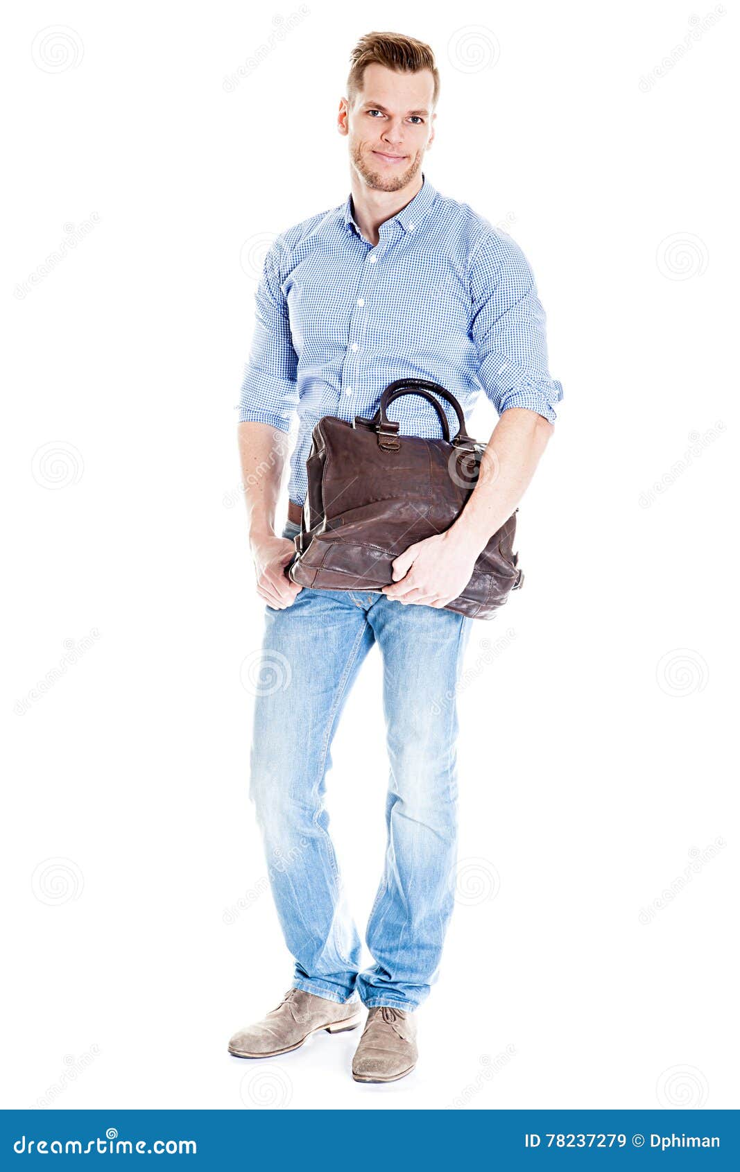 Handsome Young Student with Laptop Bag Stock Image - Image of person ...