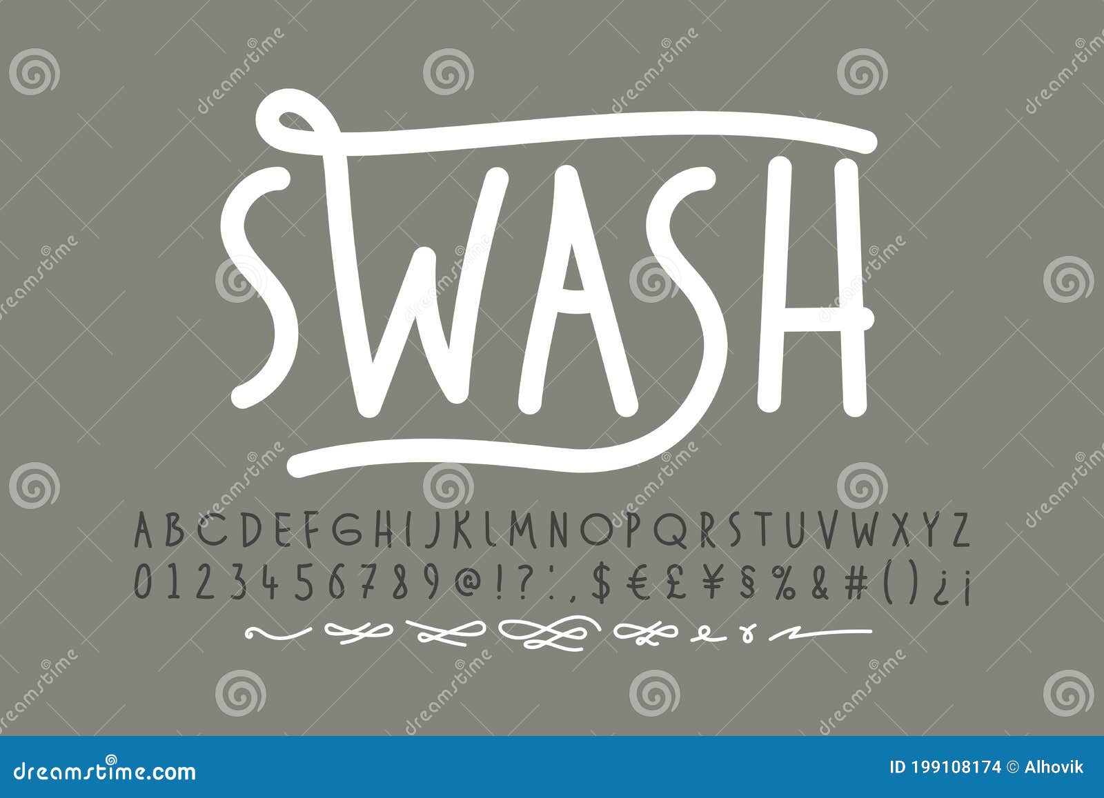 handwitten font with swashes