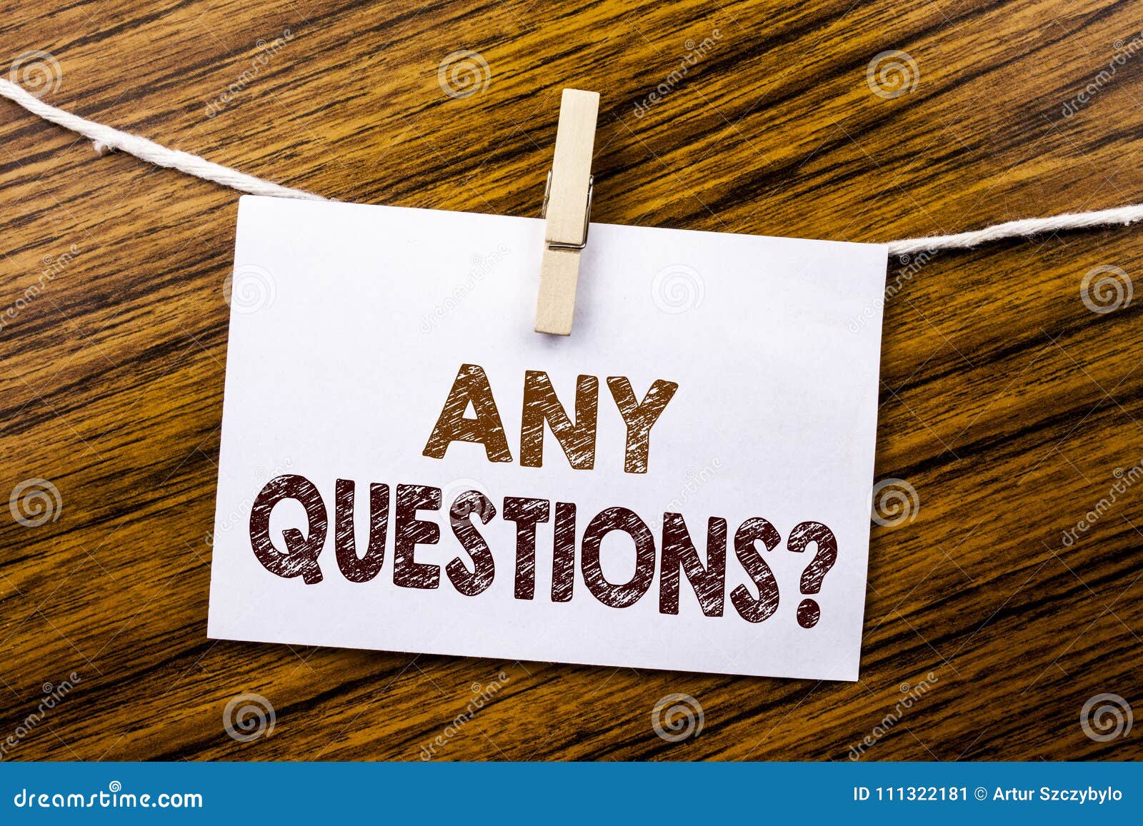 handwriting announcement text showing any questions. business concept for answer help question written on sticky note paper on the