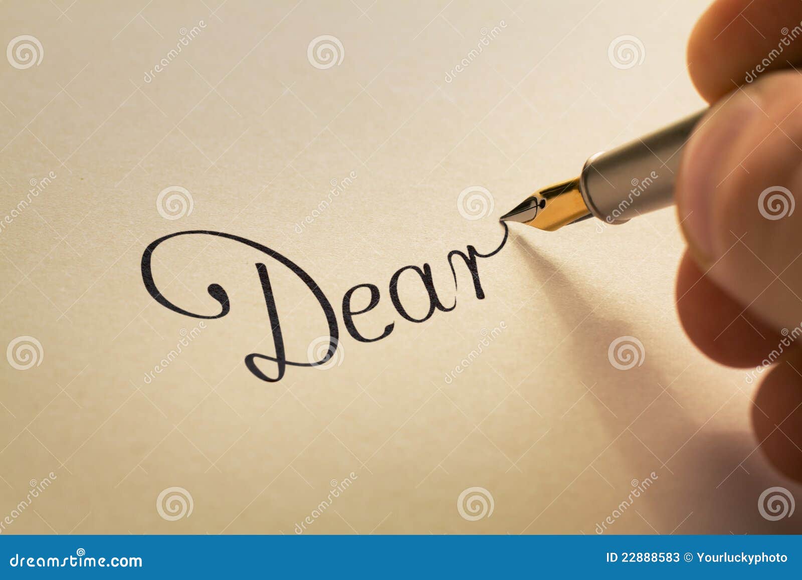handwriting letter with pen