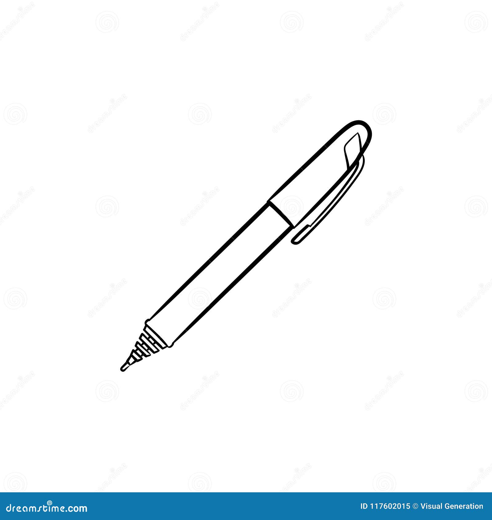 Handwriting Pen Hand Drawn Outline Doodle Icon. Stock Vector - Illustration  of outline, logo: 117602015