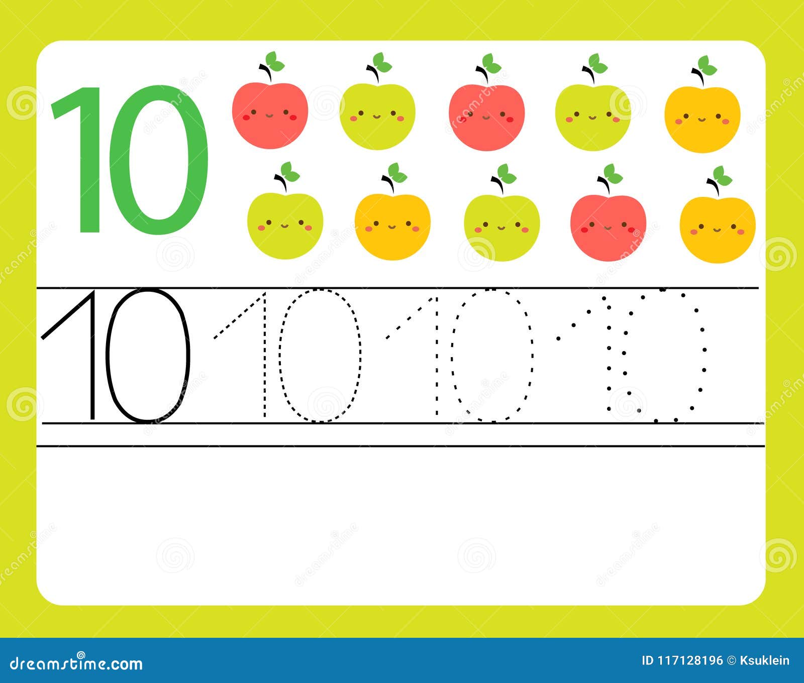 handwriting practice learning numbers with cute