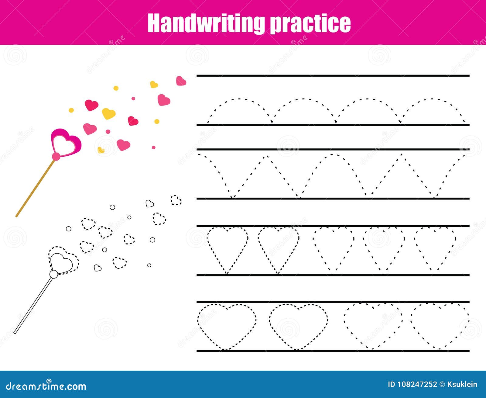 Handwriting Practice Sheet. Educational Children Game, Printable ...