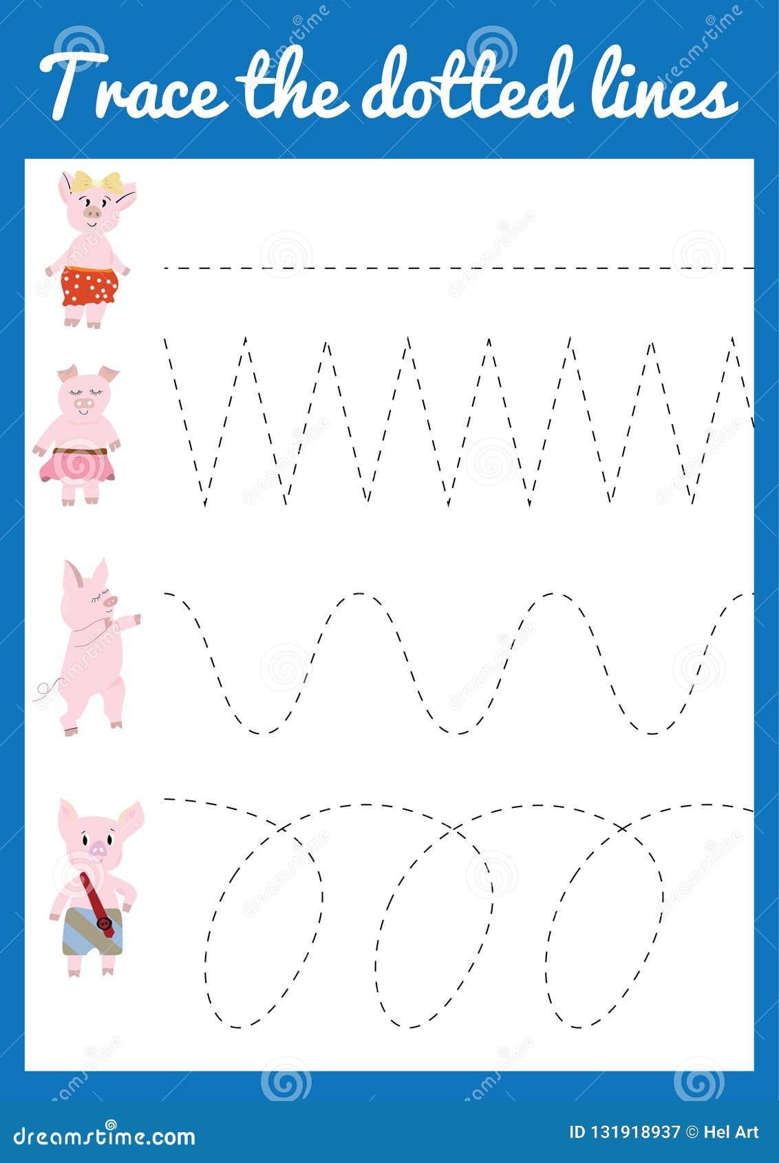 Handwriting Practice Sheet. Educational Children Game, Printable