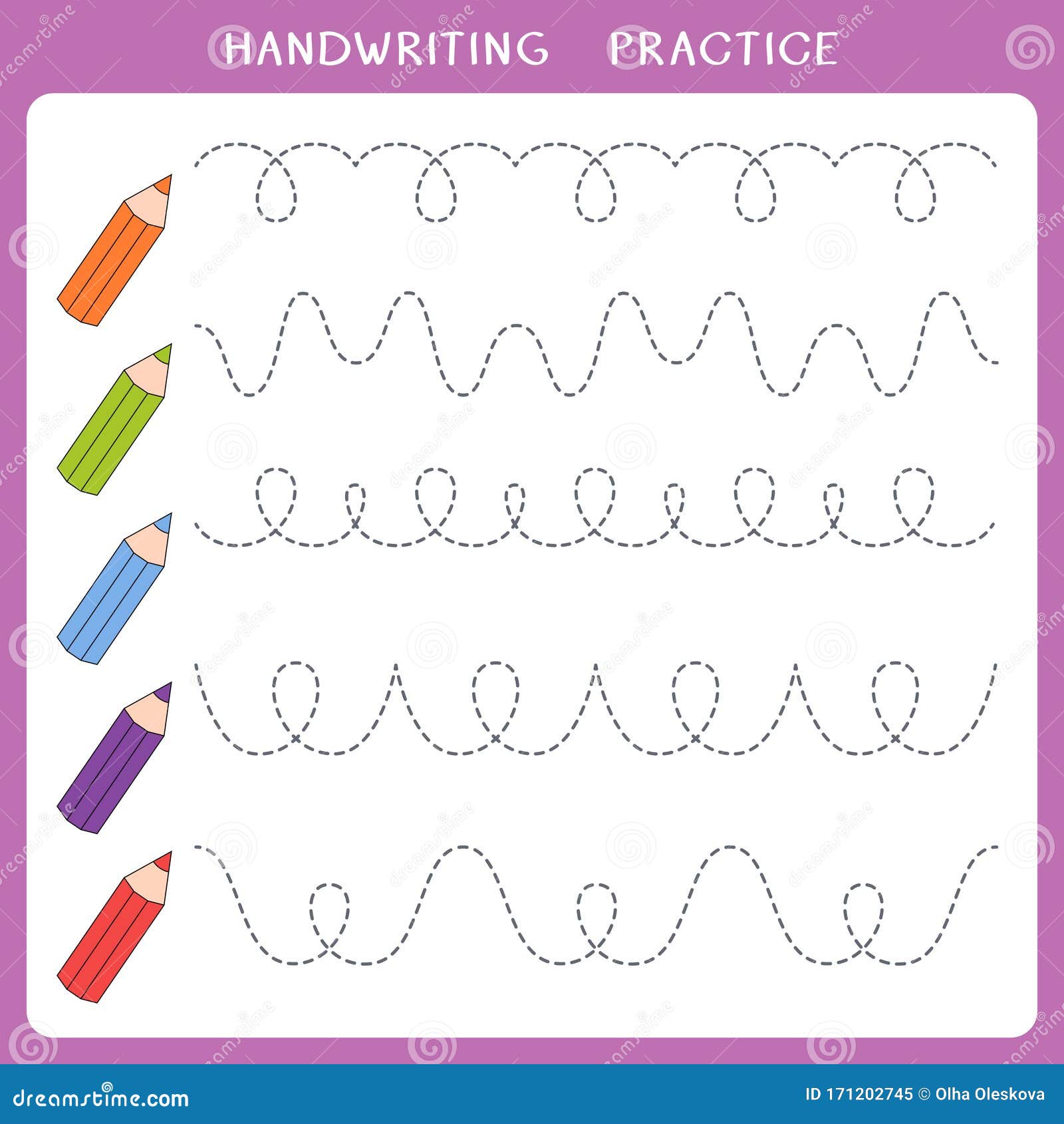 Handwriting Practice For Kids Educational Worksheet Square Ge Stock  Illustration - Download Image Now - iStock