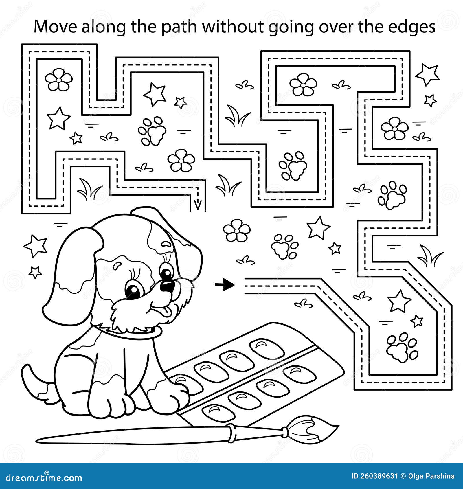 Dog Maze, Worksheet, Education.com