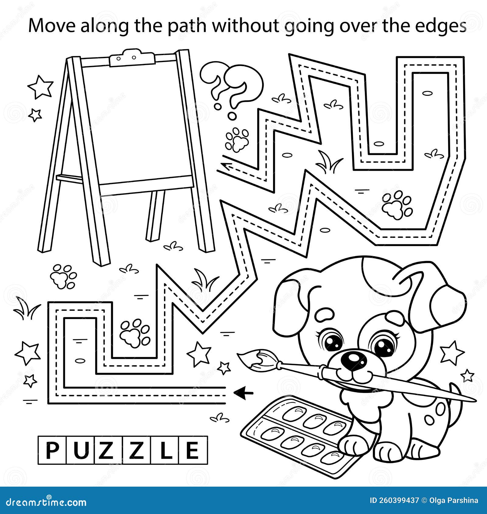 https://thumbs.dreamstime.com/z/handwriting-practice-sheet-simple-educational-game-maze-coloring-page-outline-cartoon-little-dog-brush-paints-260399437.jpg
