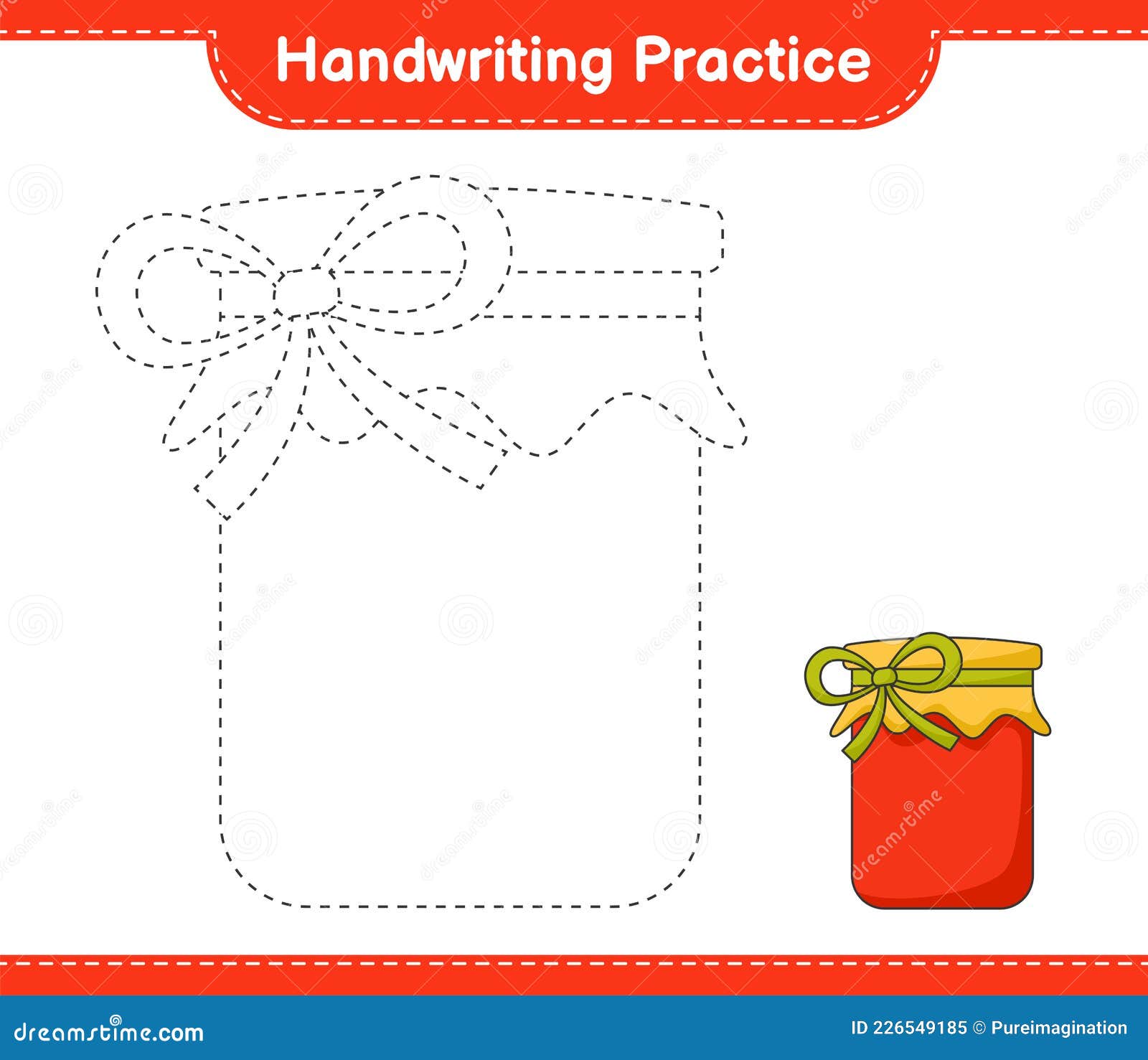 Handwriting Practice. Tracing Lines of Jam Stock Vector - Illustration