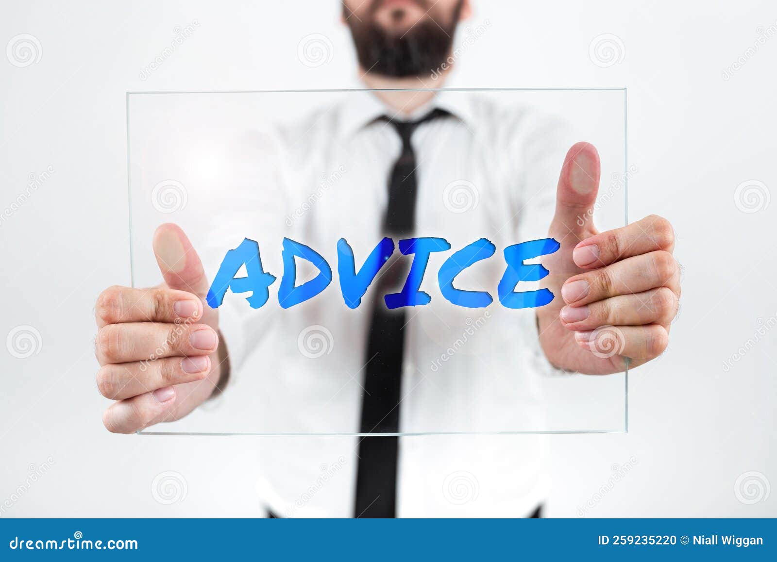 handwriting text advice. business approach recommendation is given regarding a decision or course of conduct