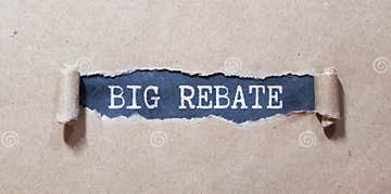 Handwriting Text Big Rebate Concept Meaning Huge Rewards That Can Get 