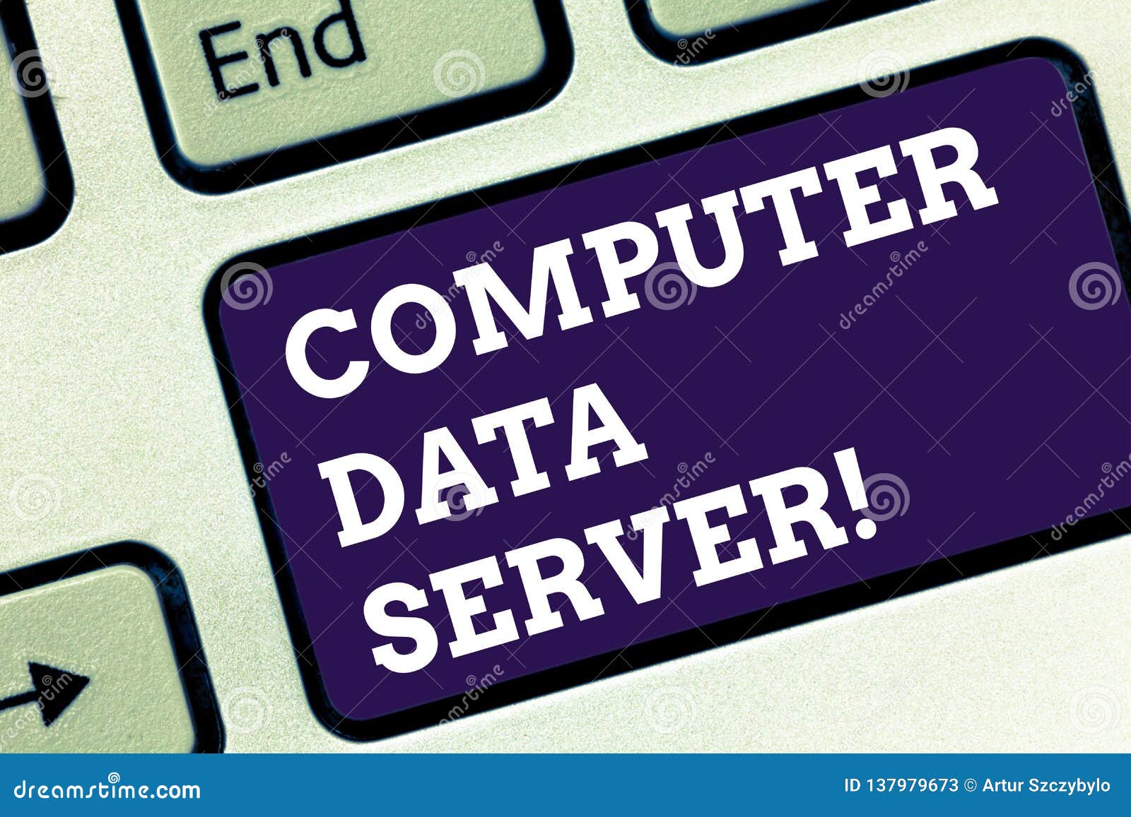 Handwriting Text Computer Data Server. Concept Meaning Computer
