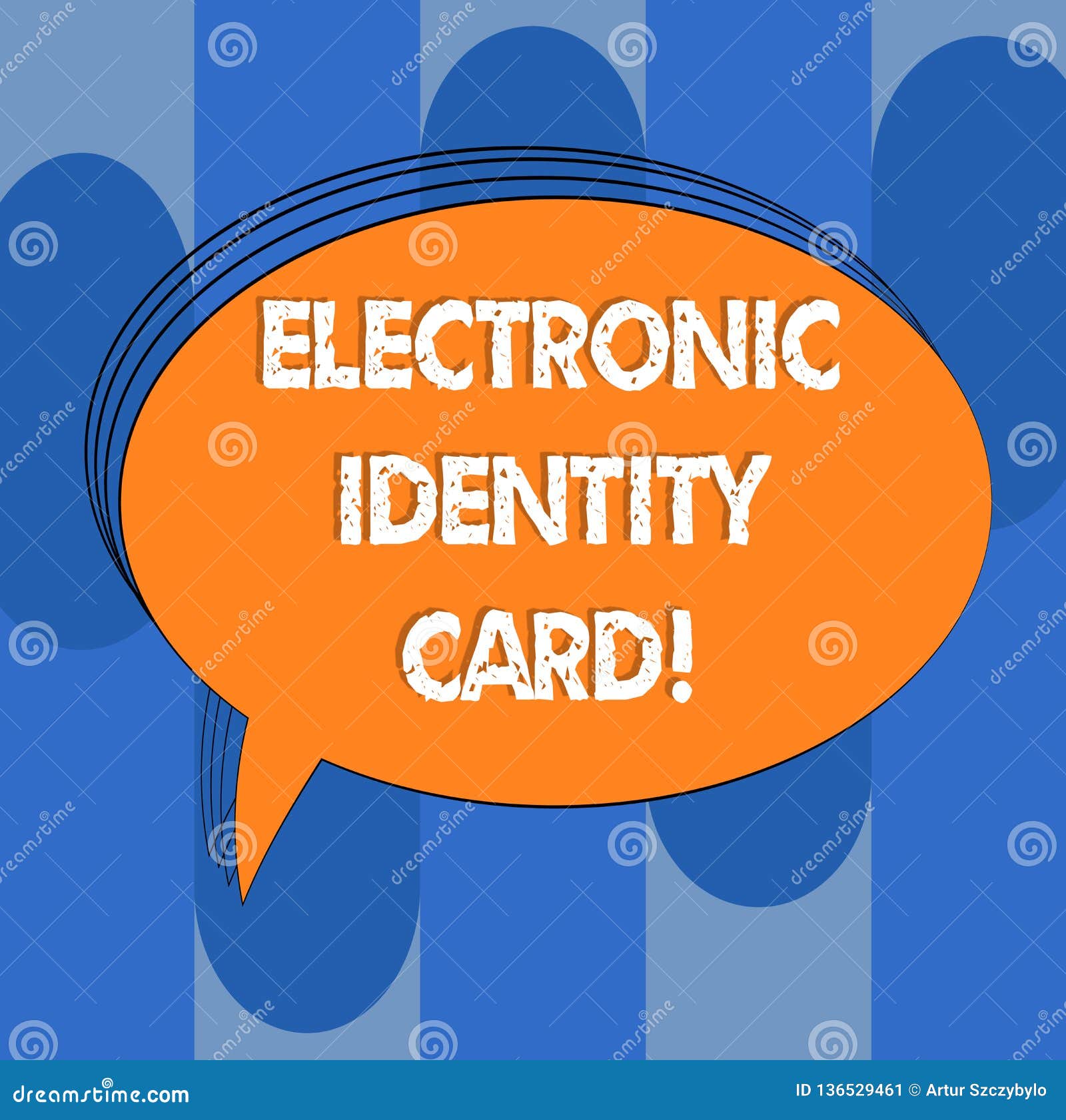 Handwriting Text Electronic Identity Card. Concept Meaning Digital