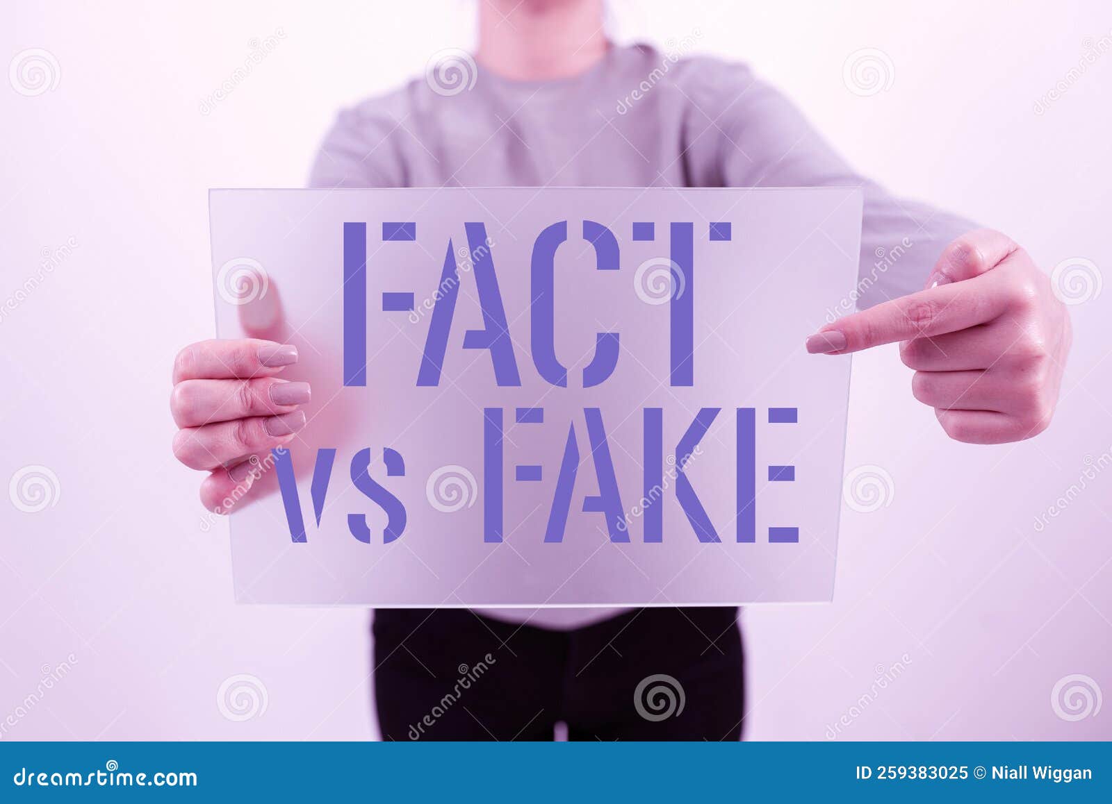 handwriting text fact vs fake. business idea rivalry or products or information originaly made or imitation