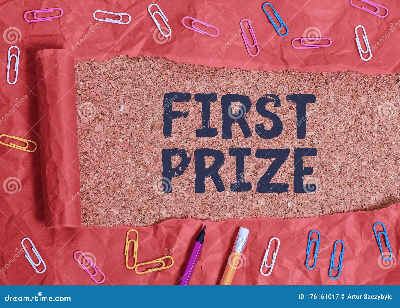 Handwriting Text First Prize. Concept Meaning the Most Desirable or
