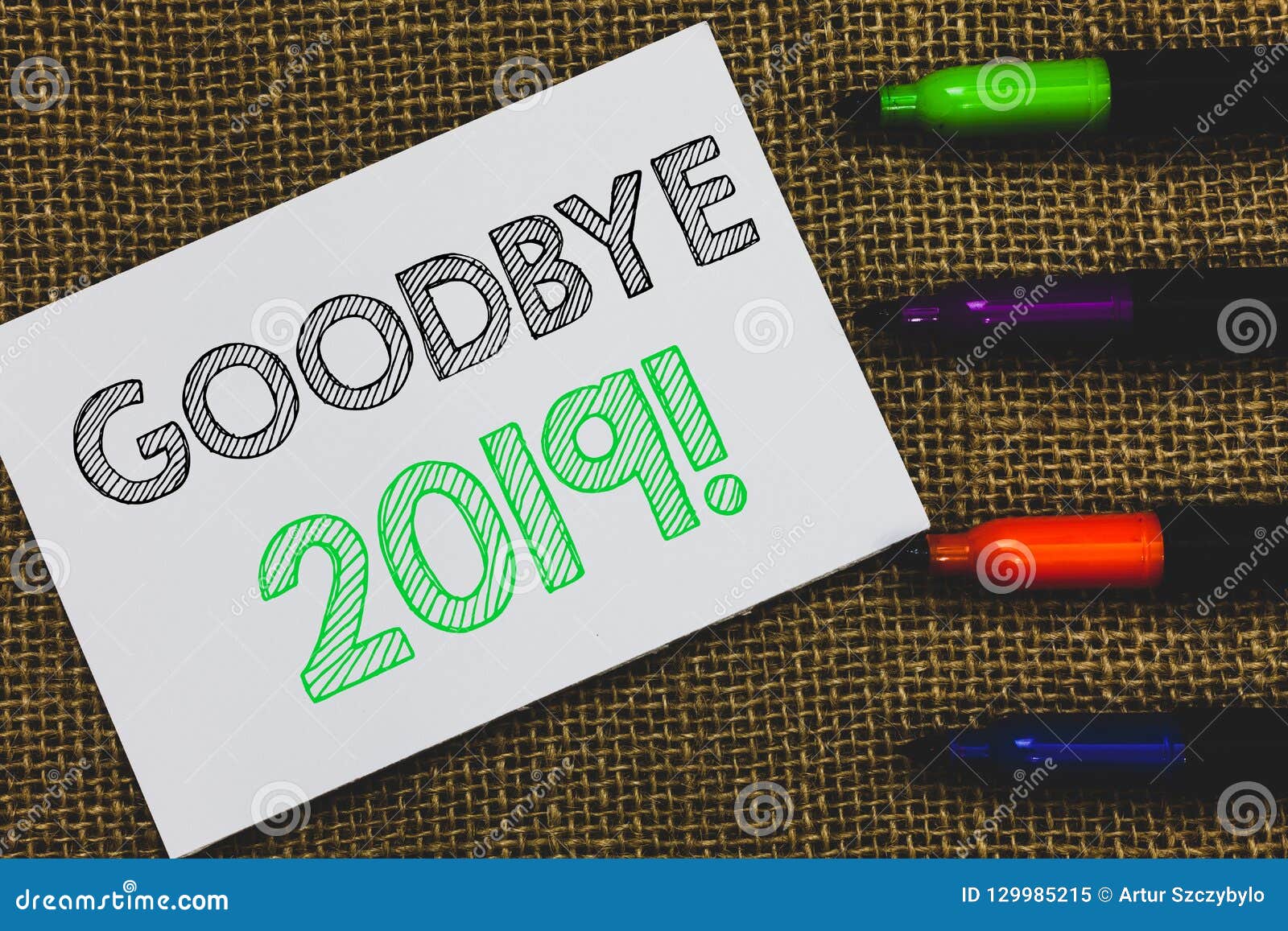 handwriting text goodbye 2019. concept meaning new year eve milestone last month celebration transition white paper