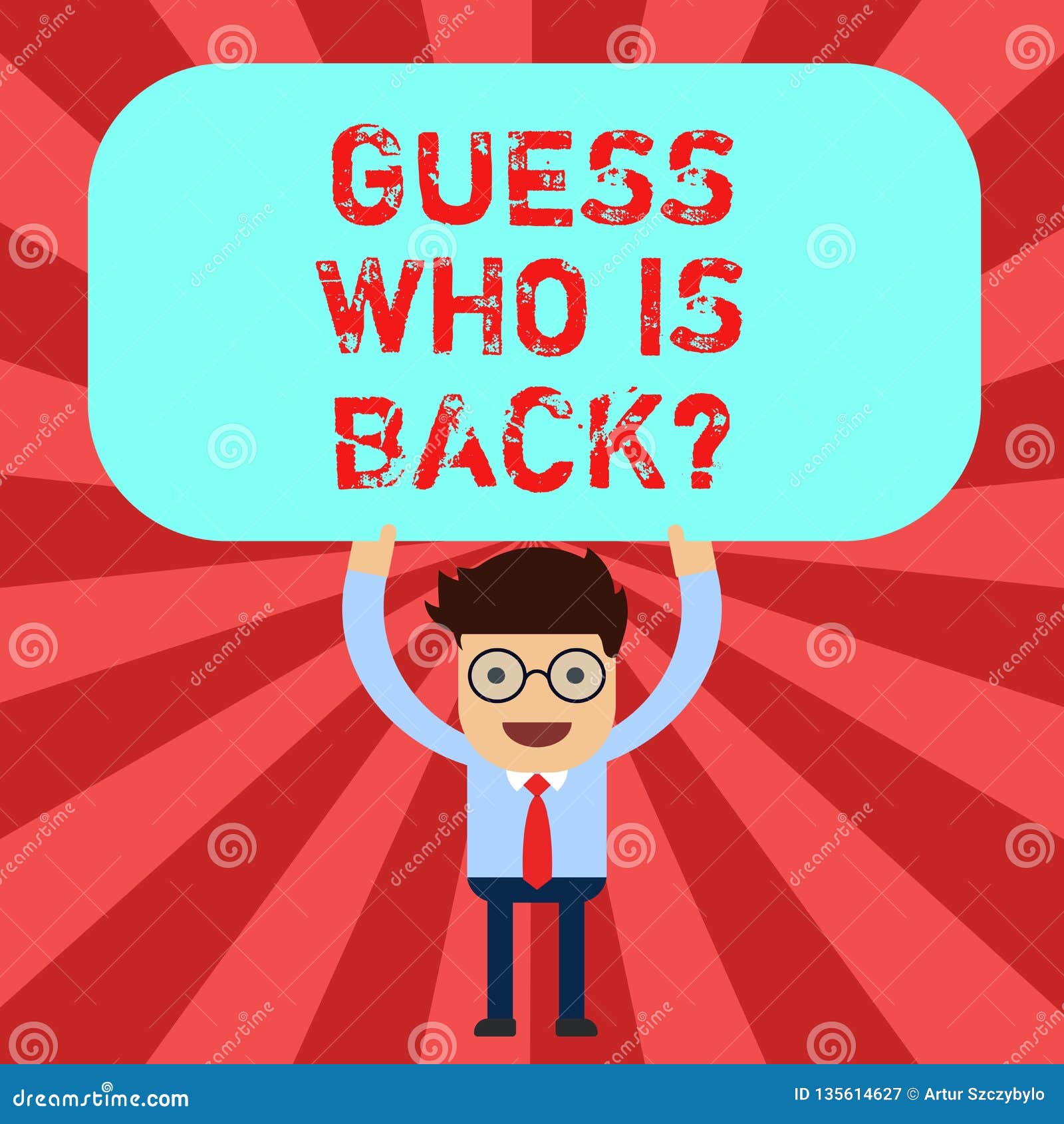 Handwriting Text Guess Who is Back. Concept Meaning Game Surprise