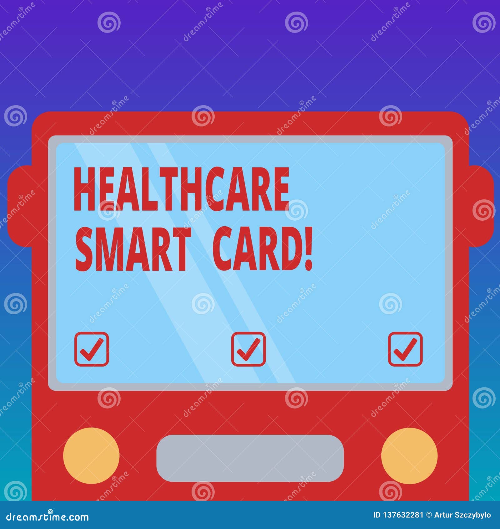 handwriting text healthcare smart card. concept meaning a card that has basics of a patient s is health records drawn