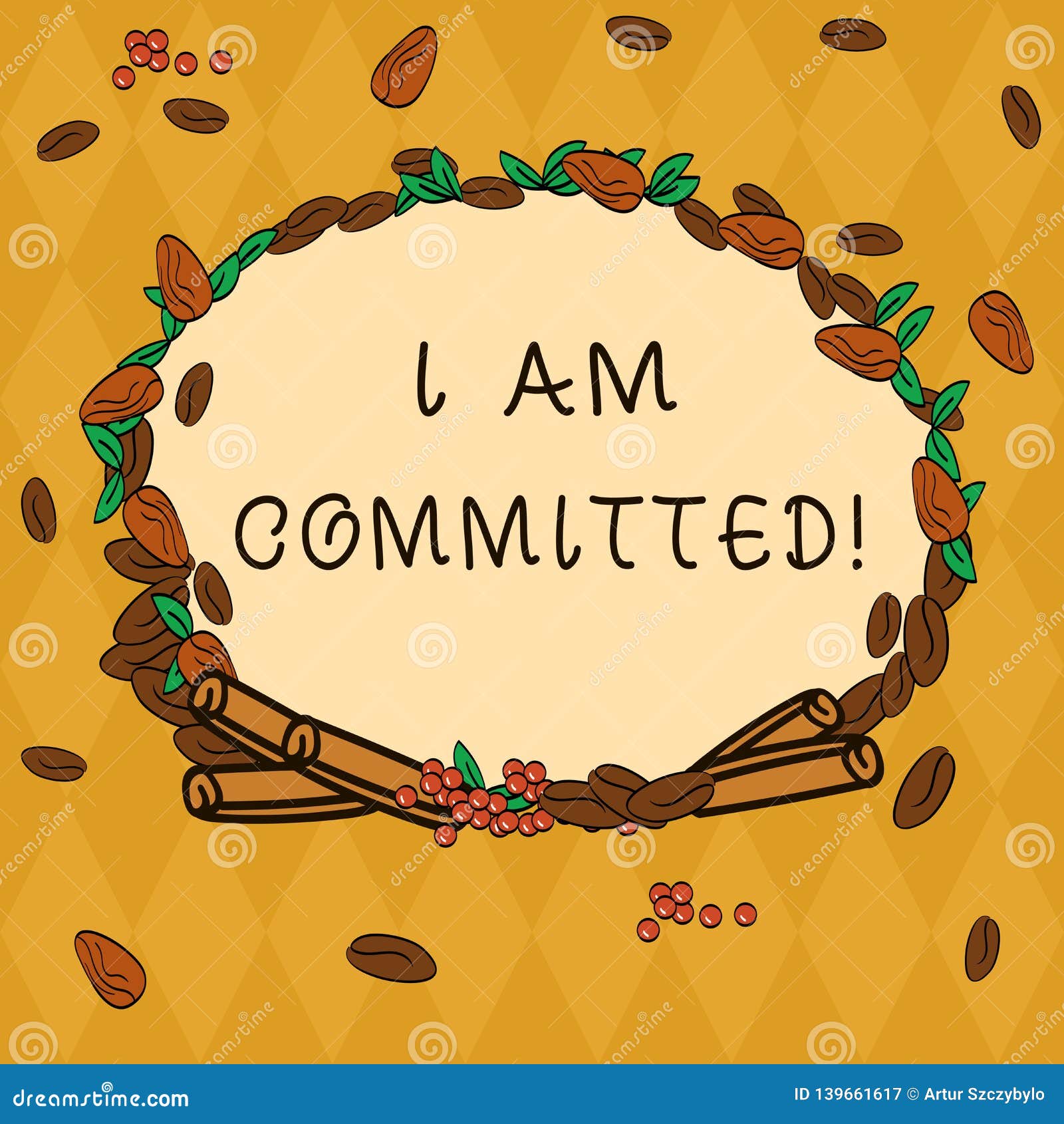 Handwriting Text I am Committed. Concept Meaning To Be Engage with a