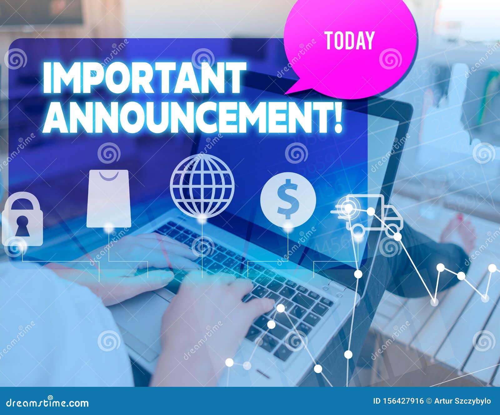 Handwriting Text Important Announcement. Concept Meaning Spoken