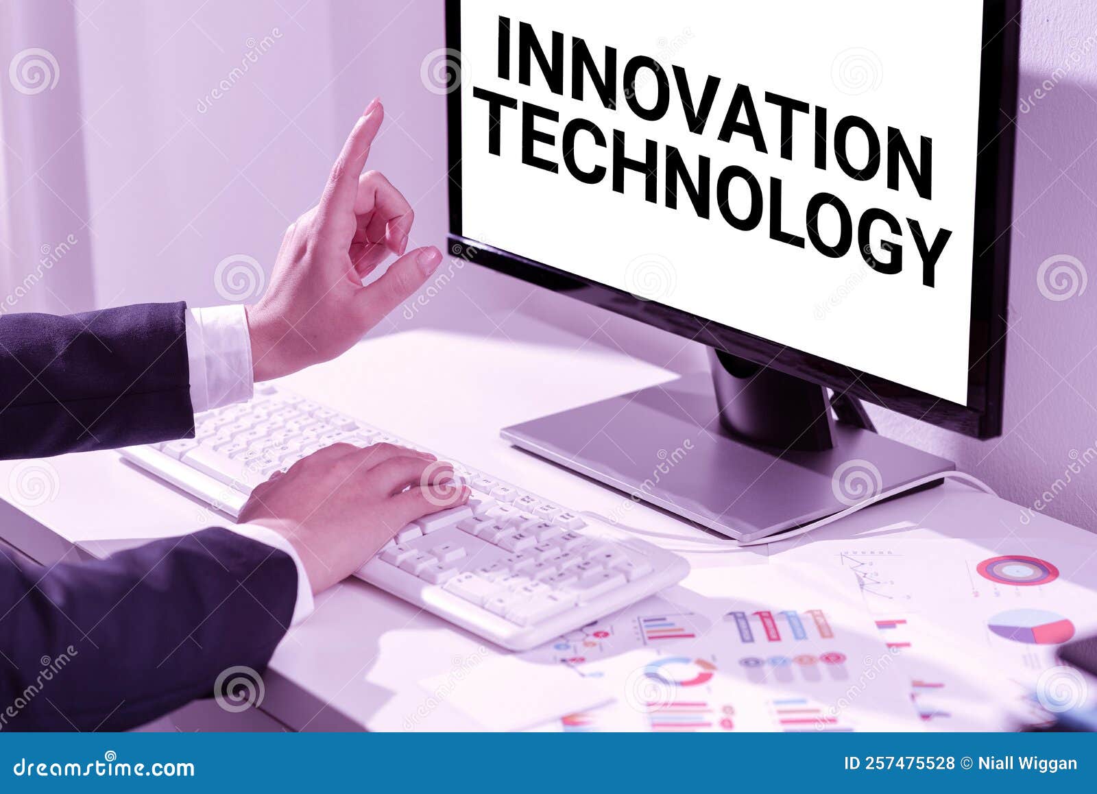 Handwriting Text Innovation Technology. Concept Meaning New Idea or