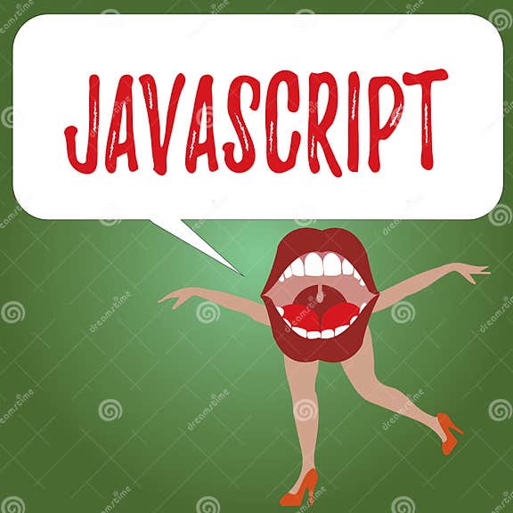 Handwriting Text Javascript. Concept Meaning Computer Programming Language Used To Create