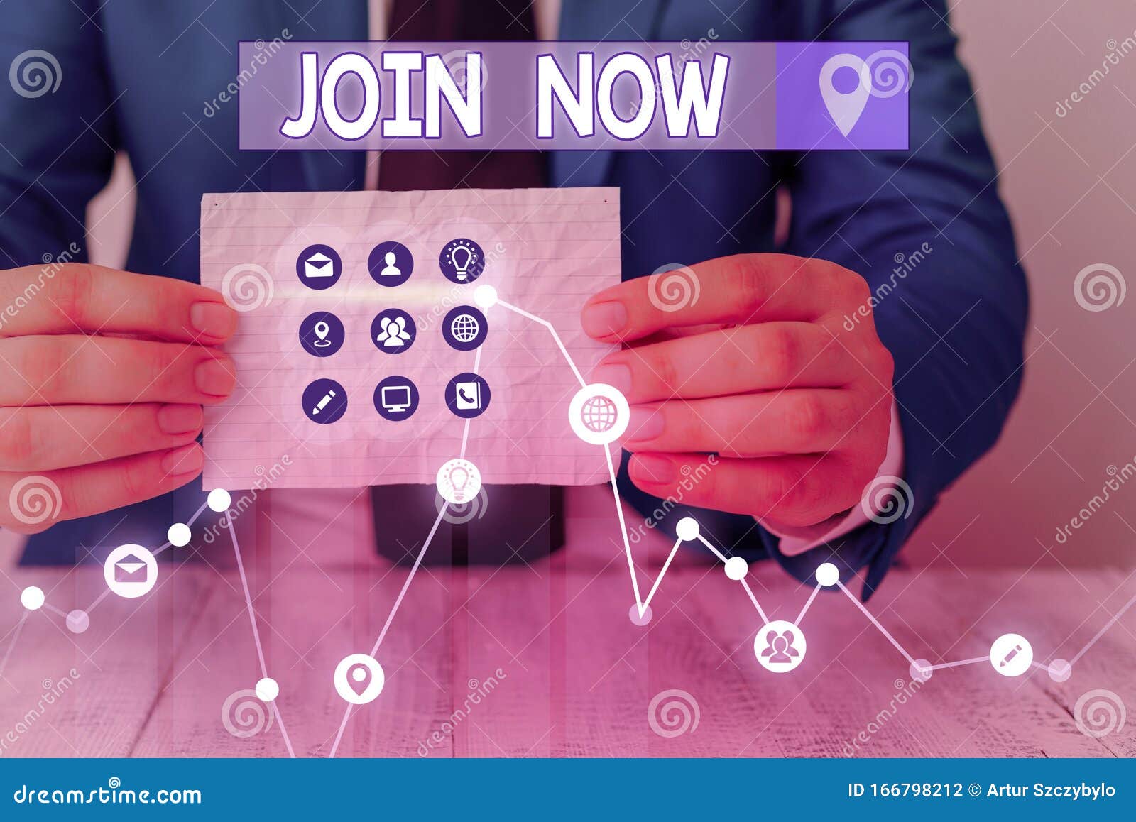 handwriting text join now. concept meaning an invite to a demonstrating or a friend to become a member of the group.