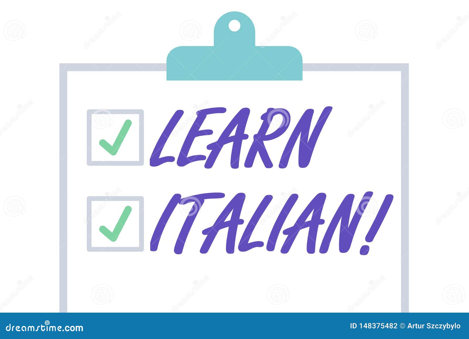 handwriting text learn italian. concept meaning gain or acquire knowledge of speaking and writing italian  blank