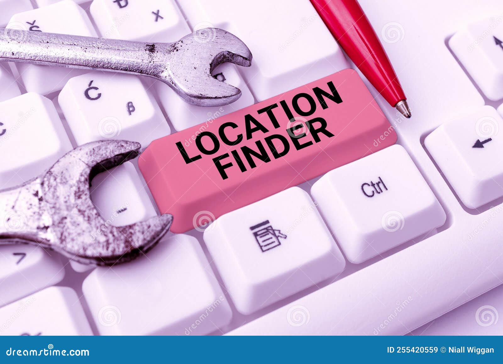 handwriting text location findera service featured to find the address of a selected place. internet concept a service