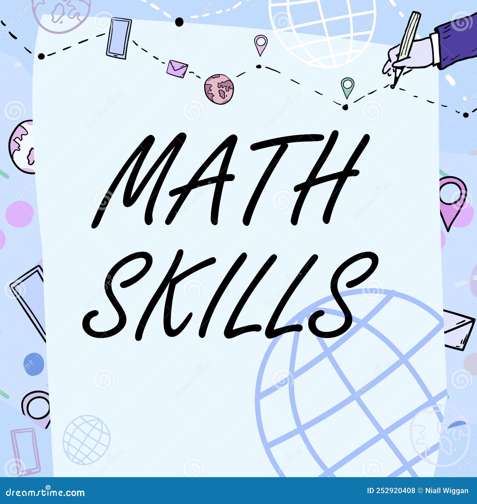 Handwriting text math skills business concept starting to learn how to