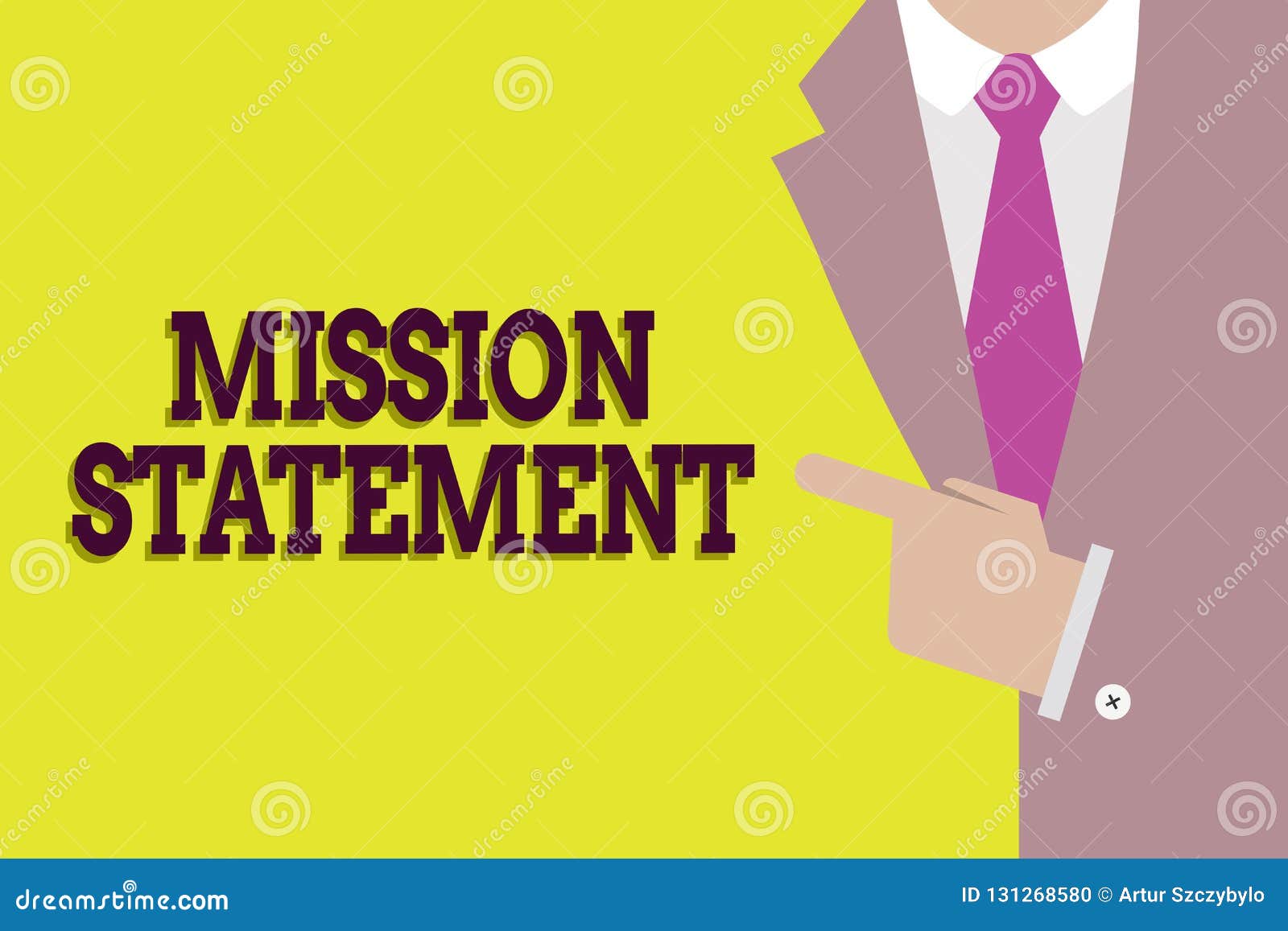 Handwriting Text Mission Statement. Concept Meaning Formal Summary of