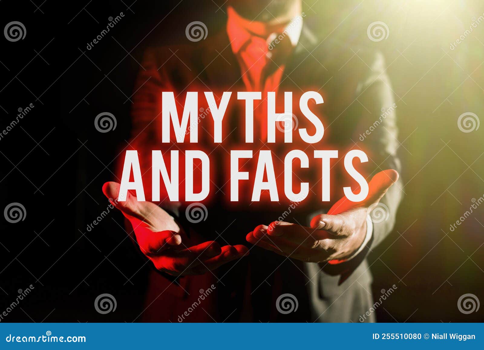 handwriting text myths and factsoppositive concept about modern and ancient period. business approach oppositive concept
