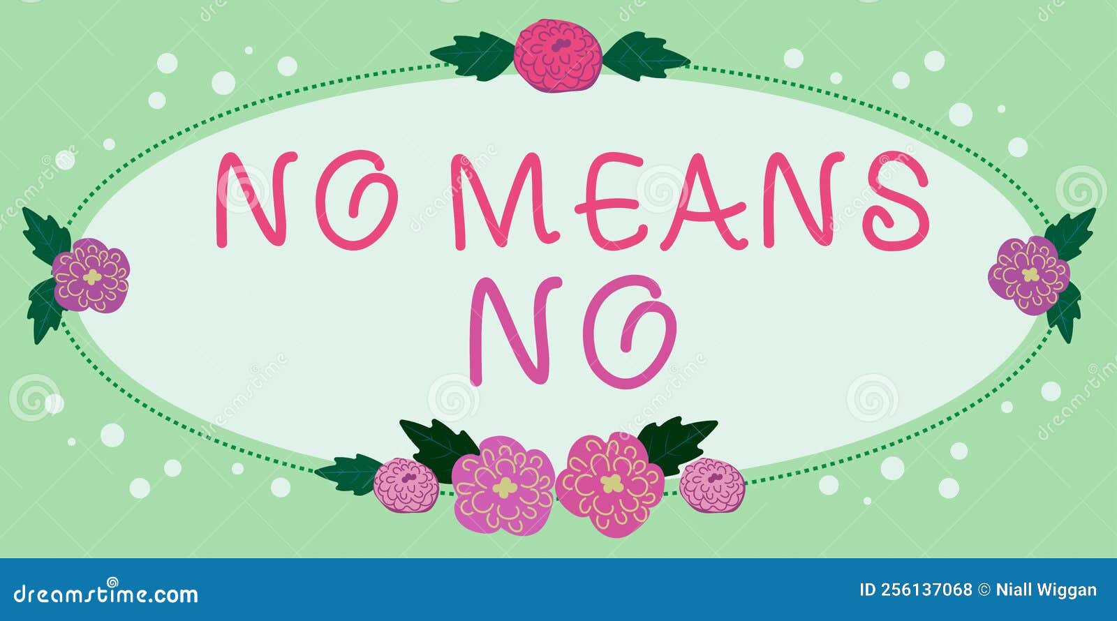 handwriting text no means no. word for stop abuse gender violence negative response sexual harassment