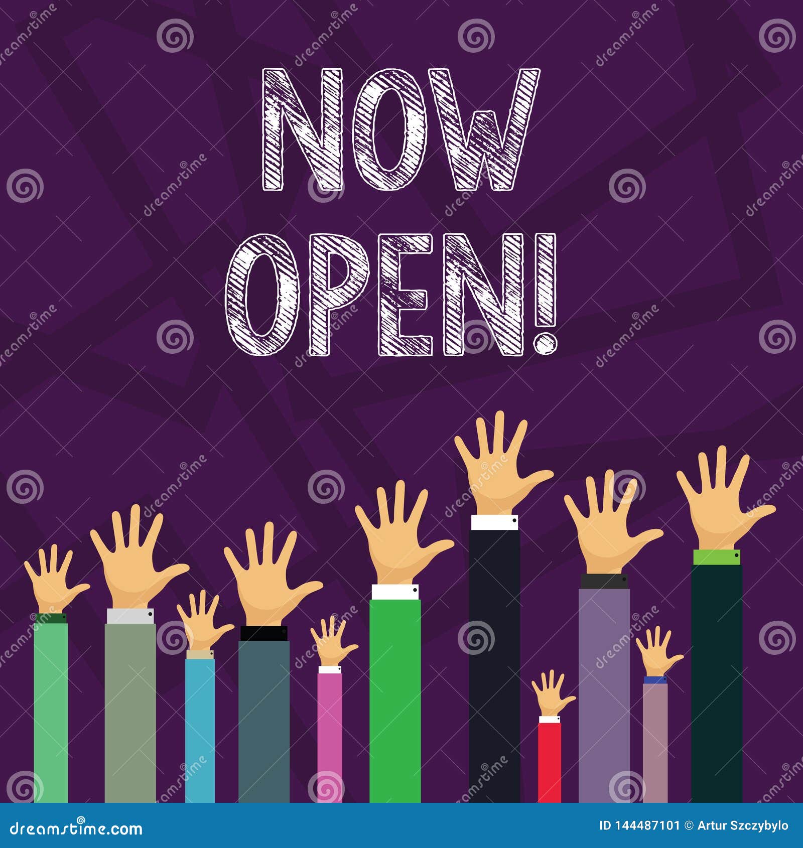 Handwriting Text Now Open Concept Meaning Leave Door Or Windows