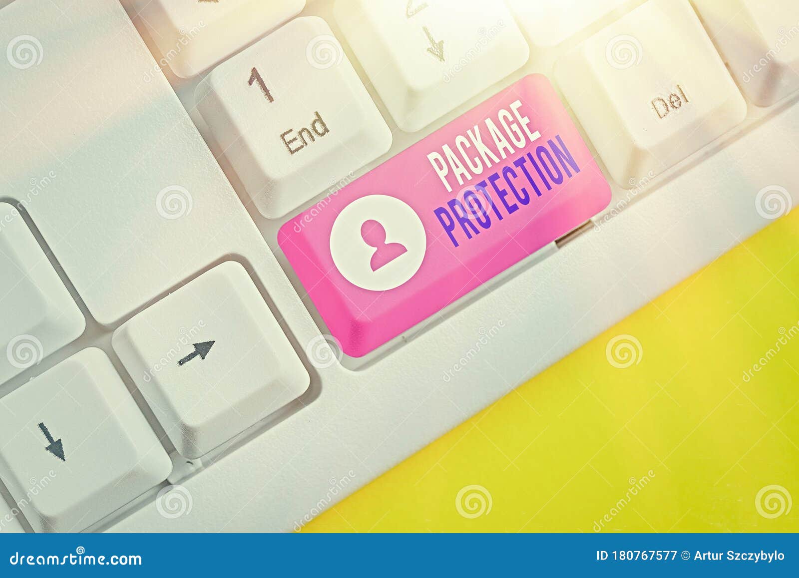 Handwriting Text Package Protection. Concept Meaning Wrapping and