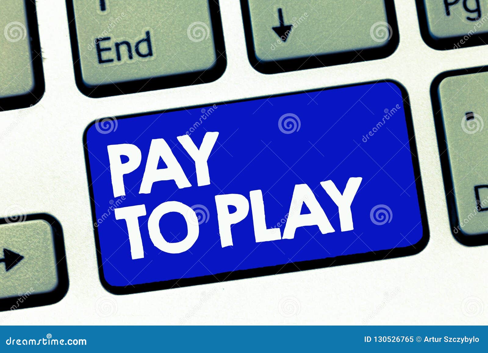 Handwriting Text Pay To Play. Concept Meaning Give Money for Playing a