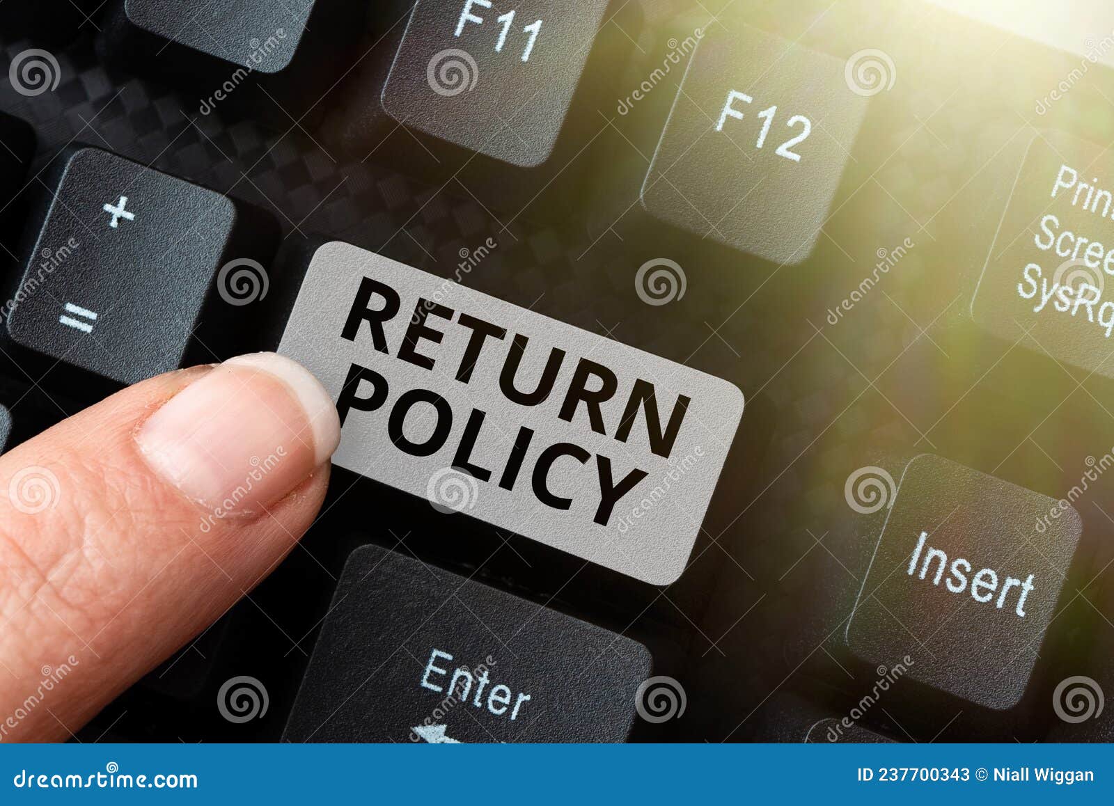 handwriting text return policy. internet concept tax reimbursement retail terms and conditions on purchase editing new