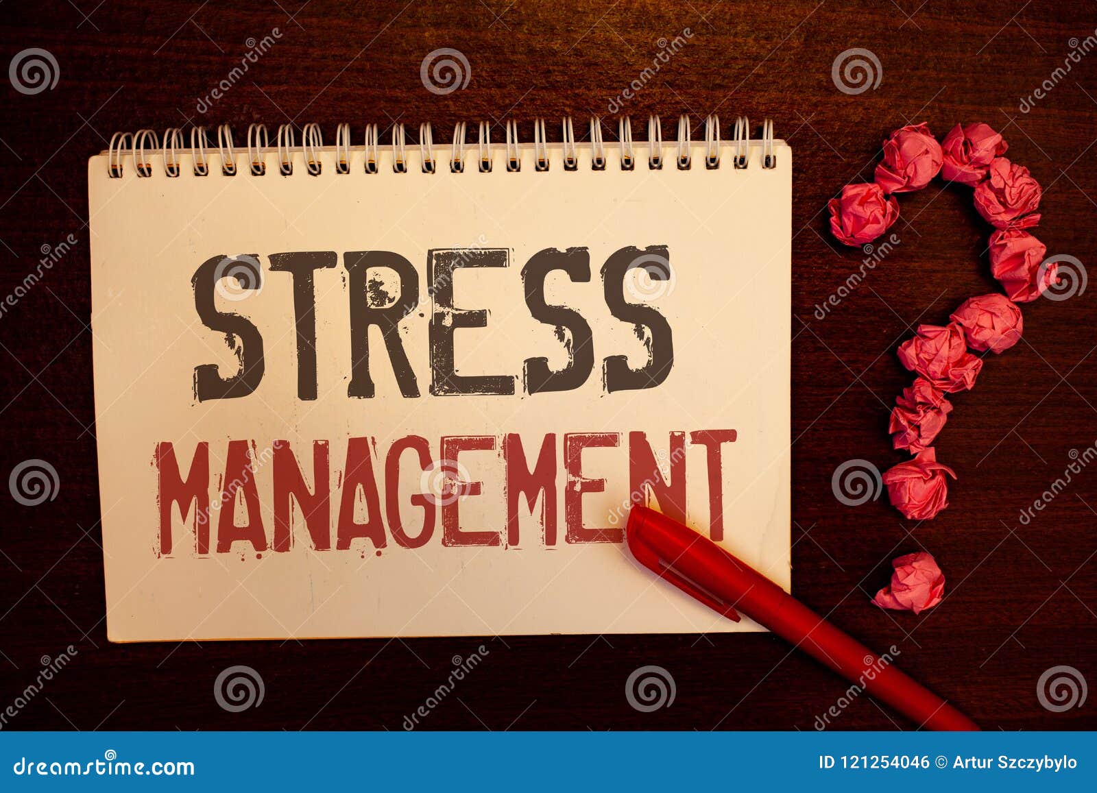 Handwriting Text Stress Management Concept Meaning Meditation Therapy