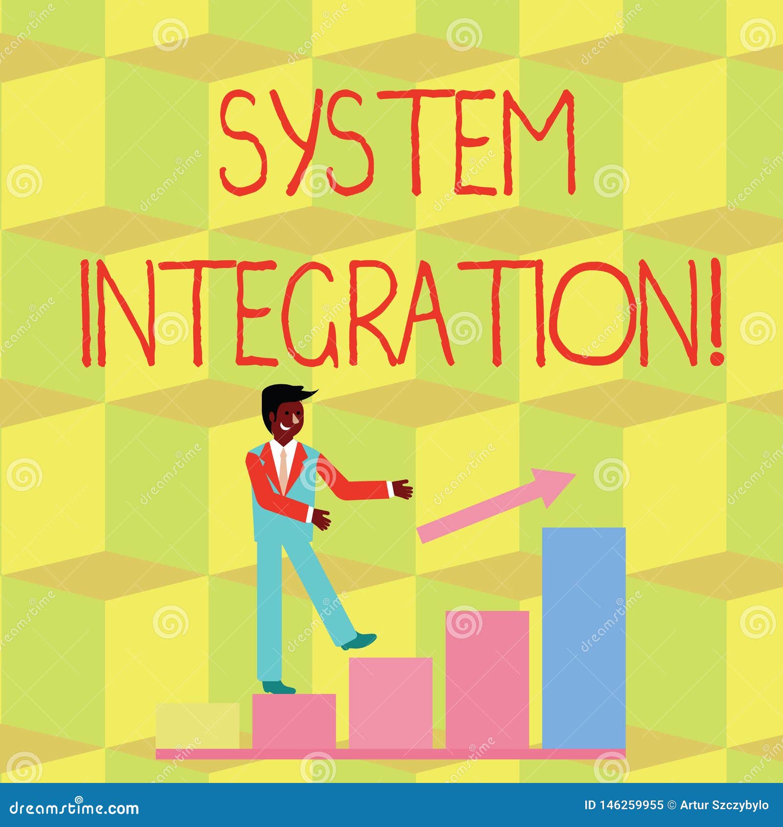handwriting text system integration. concept meaning process of bringing together the component subsystem smiling