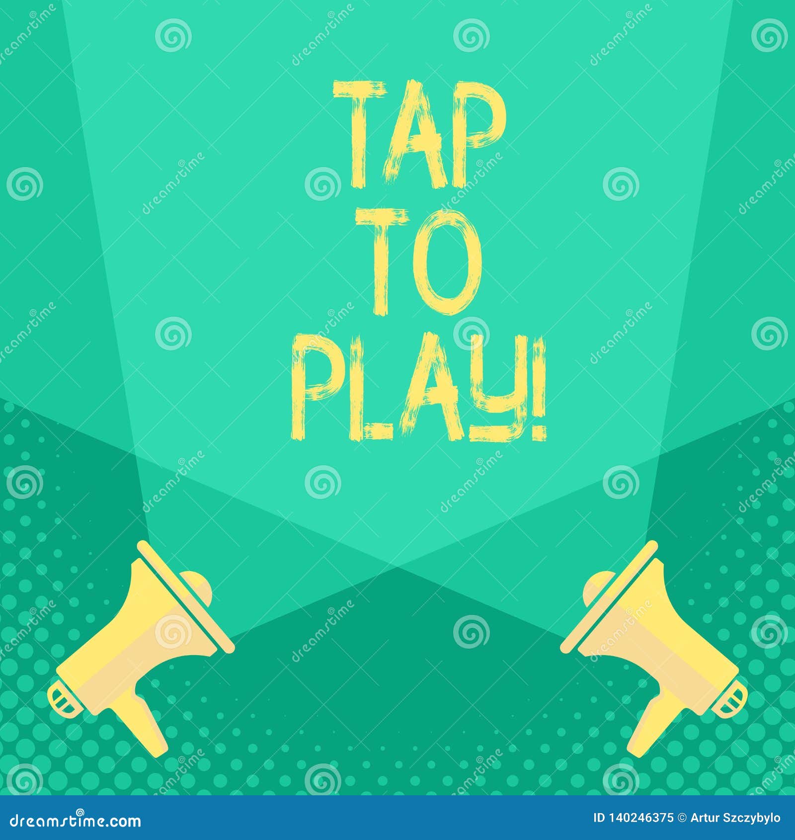 Handwriting Text Tap To Play. Concept Meaning Touch the Screen To