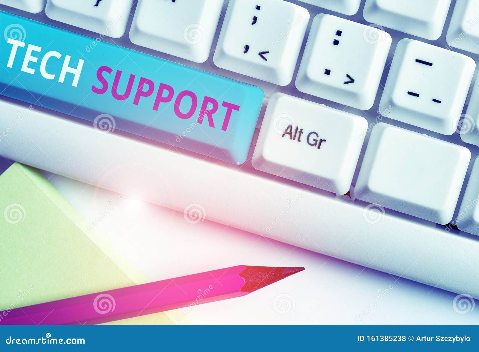 Handwriting Text Tech Support. Concept Meaning Assisting Individuals