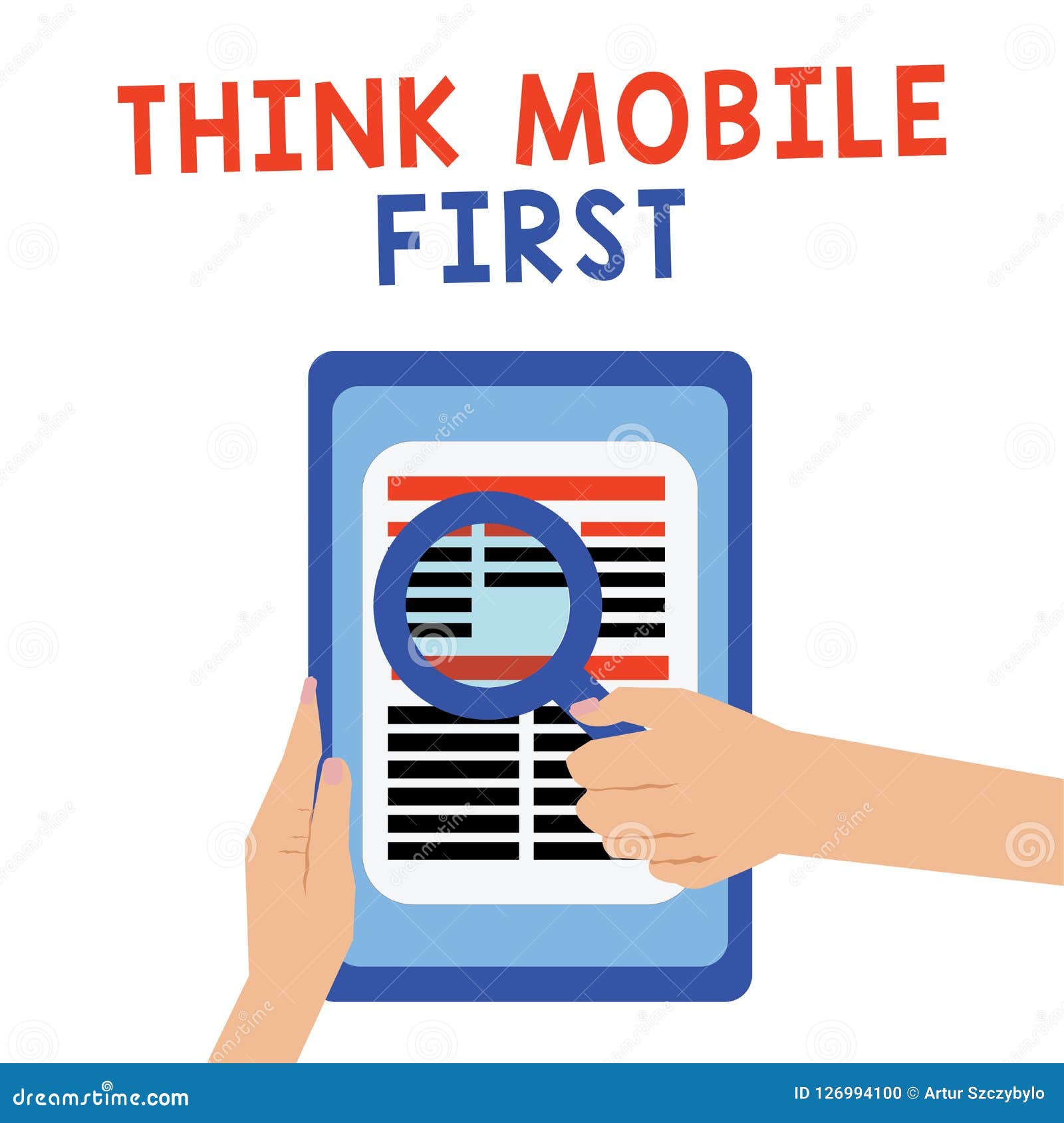 Handwriting Text Think Mobile First. Concept Meaning Easy Handheld