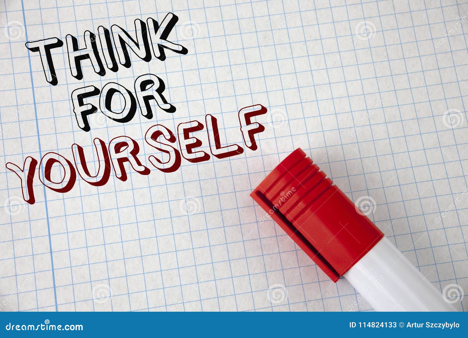 handwriting text think for yourself. concept meaning have an independent mind attitude make your own decisions written on notebook