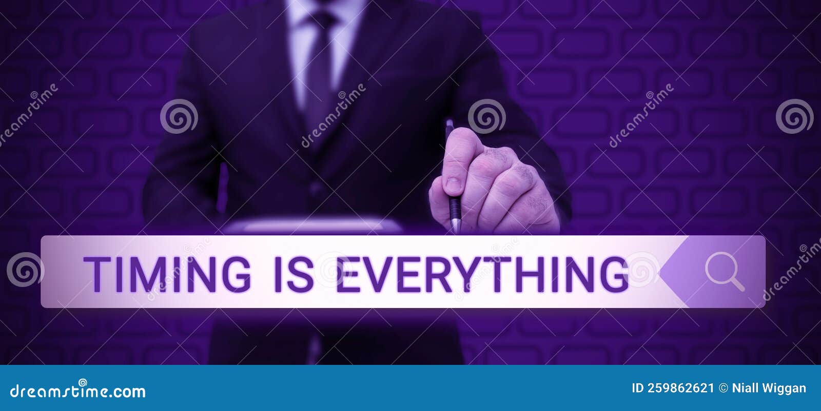 Handwriting Text Timing is Everything. Word for Do it Now Be Quick and