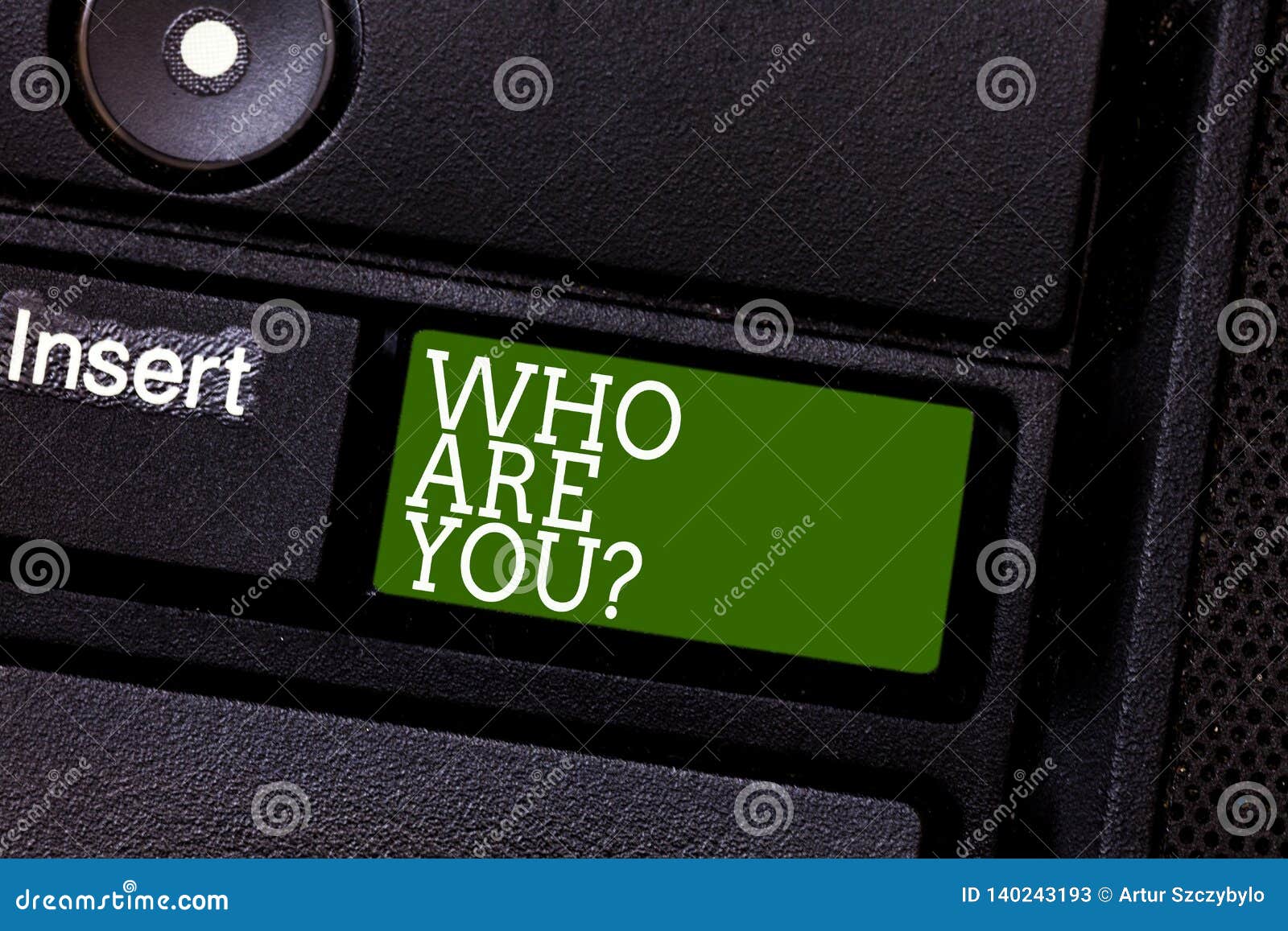 handwriting text who are you. concept meaning introduce identify yourself demonstratingality likes dislikes keyboard key