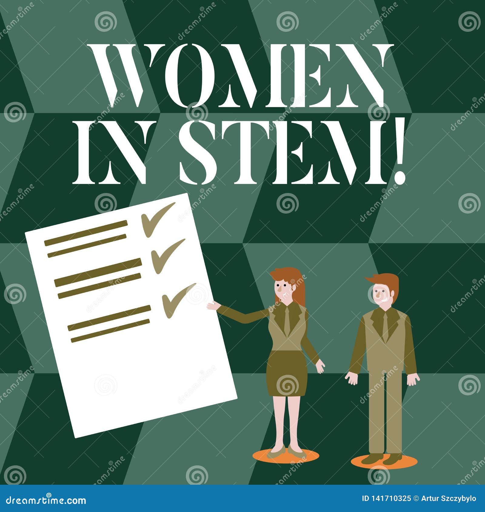 Handwriting Text Women in Stem. Concept Meaning Science Technology Engineering Mathematics